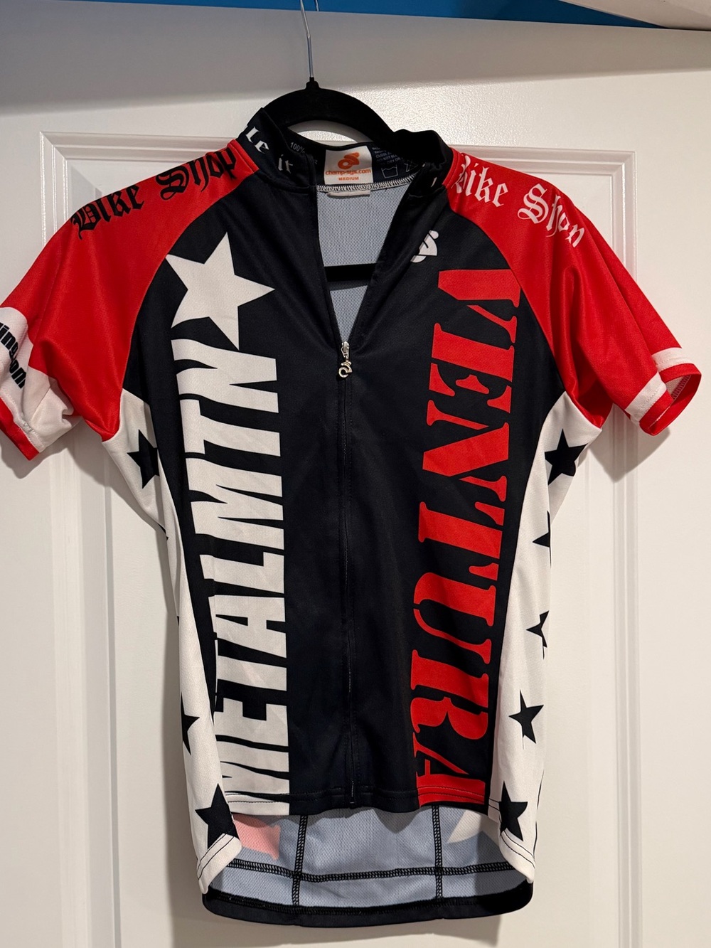 METALMTN Ventura unisex. Red Black White Cycling Jersey